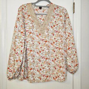 SHEIN Floral Long Sleeve Blouse